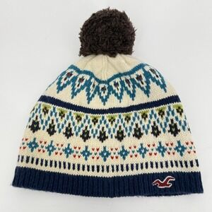 Hollister Y2K 2000s Wool Blend‎ Fair Isle Beanie